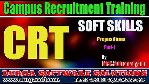 Campus Recruitment Training (CRT) || Soft Skills || Prepositions Part - 1 by Subramanyam