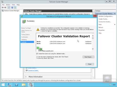 20412 Demo39 Validating And Configuring A Fail Over Cluster