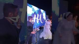 تامر حسني يفاجئ اية مكرم في حضور حفل زفافها