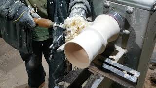Making A Large Apple Wood Goblet