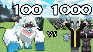 100 Frostmaw Vs 1000 Evoker | Minecraft