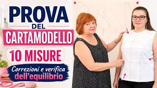 Prova del cartamodello 10 misure – Correzioni e verifica dell'equilibrio