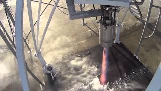 Rocket engine vertical static testing with t