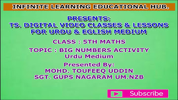 BIG NUMBERS PART 6TH SUB MATHS CLASS 5TH TS DIGITAL CLASSES AND LESSONS FOR URDU MEDIUM