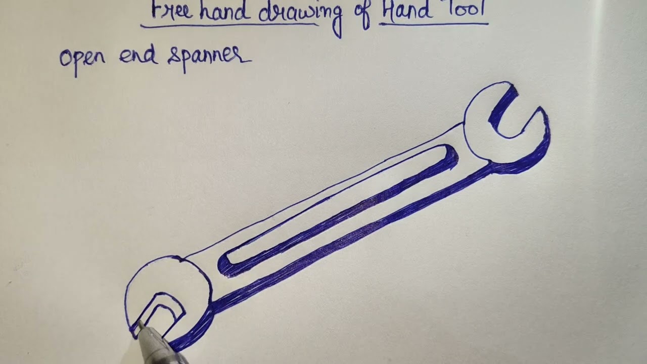 Double End Spanner || Hand Tool || Free Hand Sketch || ITI Engineering Drawing