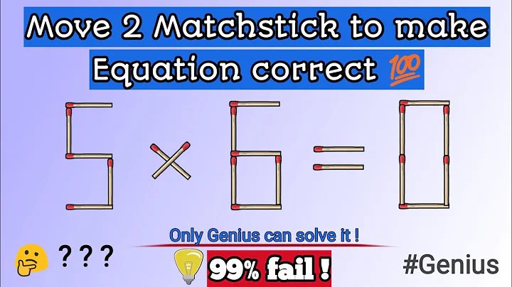 fix only two matchstick to make equation correct 5×6=0 | Riddles | new puzzle questions | #puzzle