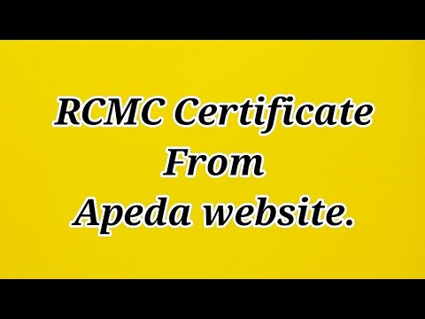 RCMC Certificate from Apeda website.