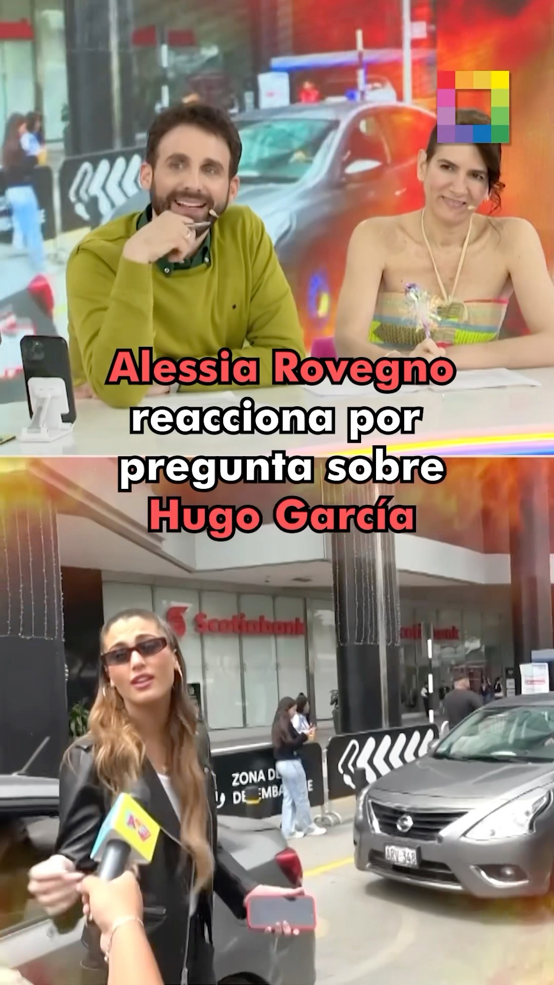 Alessia Rovegno reacciona cuando le preguntan si mantiene una relación con Hugo García.#AmorYFuego