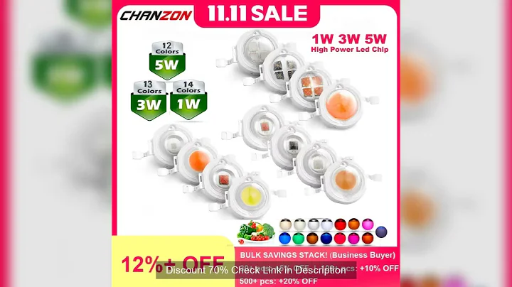 Warm Natural Cold White 1W 3W 5W High Power Smd Led Chip Light Bulb UV Orange Red Blue Yellow Plant