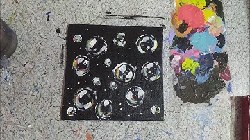 Easy Bubble Painting Tutorial | How  To Paint Bubbles /Easy Acrylic Painting #art @intheart5165