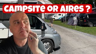 Why we left this campsite to stay on an aire ?