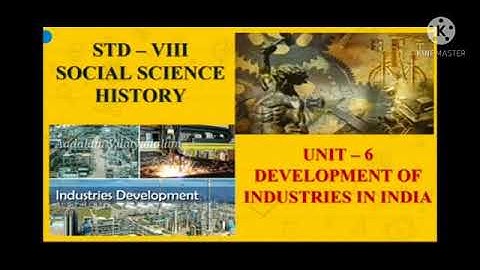 Std VIII Social Science History  unit 6 Development of industries in India.