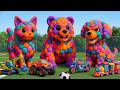 Mascot Vibrato Assistant Dog and Panda and Cat Placed on the Football Field Is Popular, Co-produced