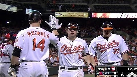 STL@BAL: Reynolds lines a two-run home run to left