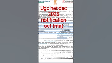 ugc net dec 2025 notification out (nta) #ugc #ugcnetjrf #jrf #nationaleligibilitytest #ugc
