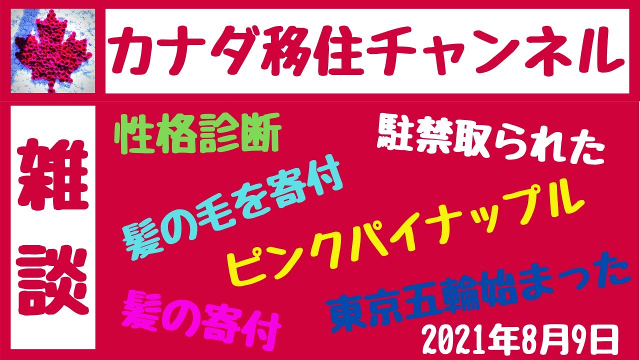 306 コメントにコメント 21年8月9日 無料の精密性格診断 ピンクパイナップル 髪の毛を寄付 駐禁取られた他 Youtube