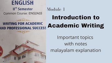 CALICUT UNIVERSITY 2ND SEM BAENGLISH ACADEMICWRITINGMODULE MAINTOPICSNOTES WITH MALAYALAMEXPLANATION