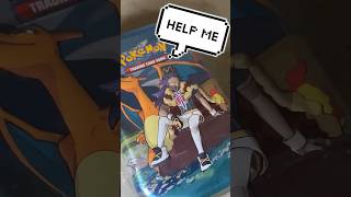 “Opening” a Charizard Mini Tin 💣🪚💦 #pokemoncards #crownzenith #water