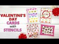 Valentine&#39;s Day Cards with Stencils | Pretty Pink Posh