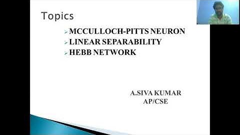 McCulloch Pitts network, linear separability, hebb network