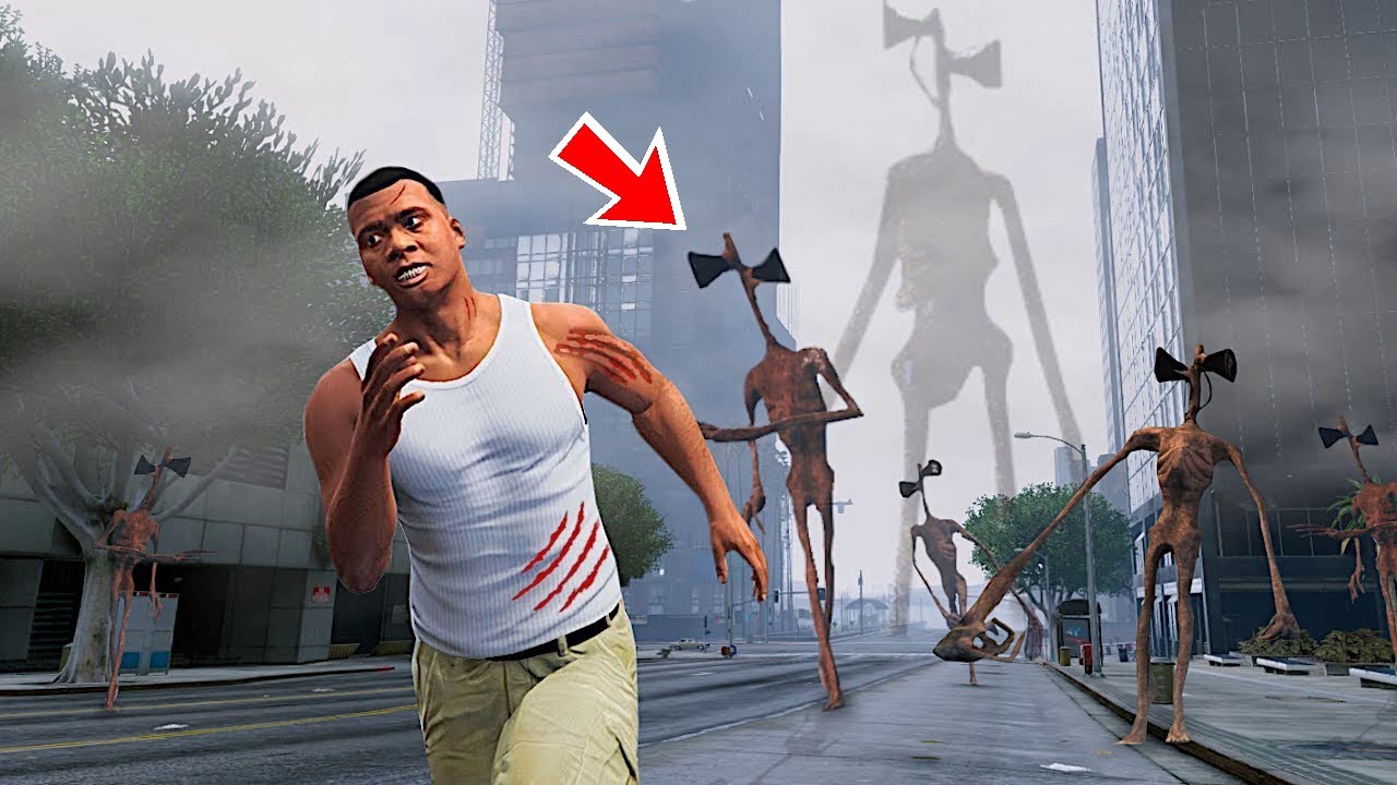 SIREN HEAD DESTRUYE la CIUDAD en GTA 5! Grand Theft Auto V - GTA V