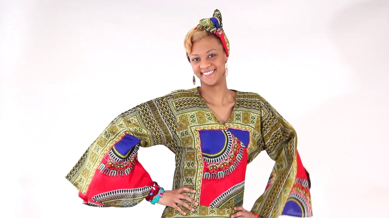 Traditional print wrap dress from Africa Imports YouTube