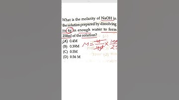 molarity of the NaOH solution prepared by dissolving it