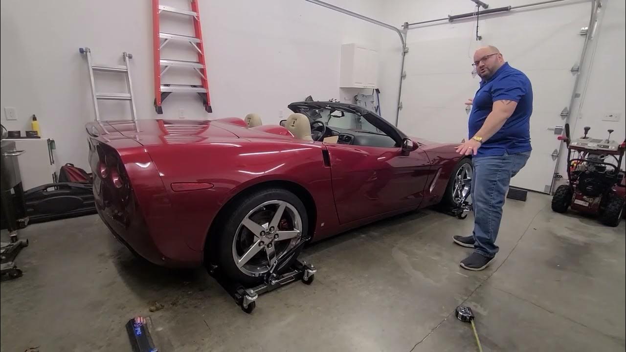 Harbor Freight Tools car dollies demonstrated on Chevrolet Corvette C6