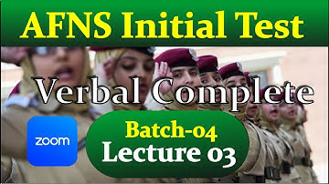 AFNS Test Pattern | Test Syllabus of AFNS | AFNS Verbal Intelligence | verbal reasoning test