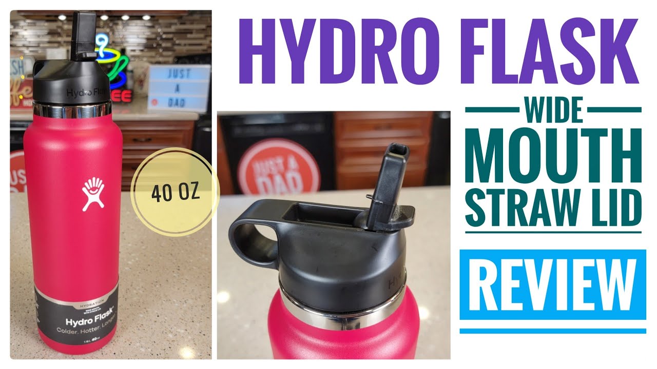 Hydro Flask Wide Mouth Flip Straw Lid 40 oz Stainless Steel Water