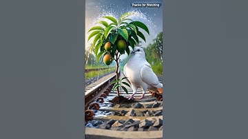 यह कबूतर इस ट्रेन की पटरी पर एक आम के पेड़ को लगाती है 😭 #pigeon #ai #train