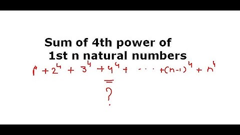 Sum of 4th power of 1st n natural numbers
