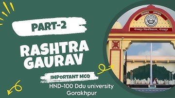 Rashtra Gaurav important MCQ question part-2 for annual & semester end term exam #ddu university