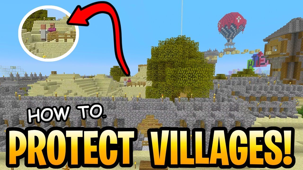 Minecraft How To Protect Your Villages Tutorial! Village & Pillage