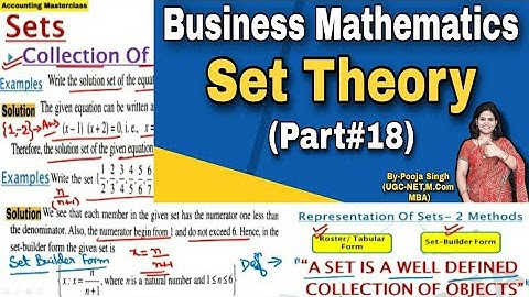 Set Theory | Introduction | Sets |Types Of Sets |   Business Maths | BBA | B.Com | BCA |