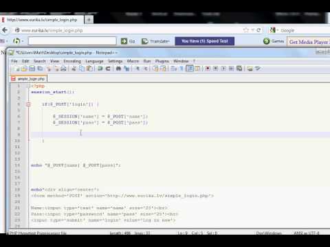 Php tutorial, simple login script