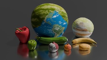 Vegetable planet bouncing | Solar System Planet Size Comparison 3D