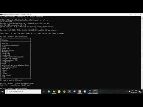 how to create mysql tables and tables using command prompt - YouTube