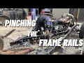 PINCHING THE FRAME RAILS TO FIT 1935 FORD SEDAN BODY