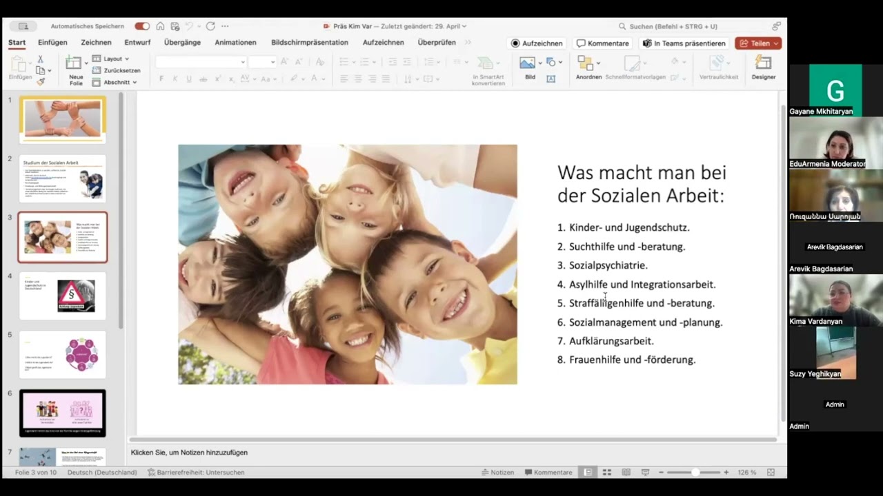 Խոսնակ՝ Կիմա Վարդանյան. Թեմա՝  Երեխաների կրթությունը և սոցիալական աշխատանքի իրականացումը