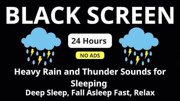 🔴 Heavy Rain and Thunder Sounds for Sleeping – Black Screen | Deep Sleep, Fall Asleep Fast, Relax