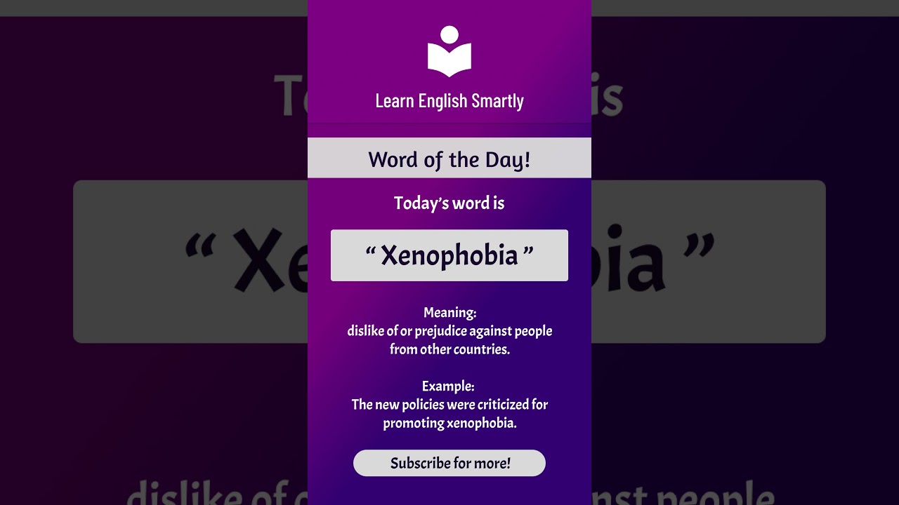 Xenophobia meaning  Word of the Day 