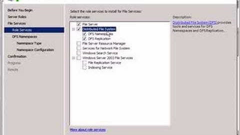 Windows Server 2008: Install DFS