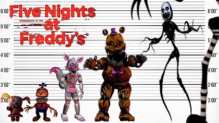 FNAF Size Comparison | Biggest CHaracters of Five Nights at Freddy’s | Satisfying Video
