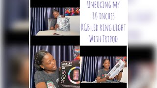 UNBOXING MY 10 INCHES RGB LED SOFT RING-LIGHT WITH TRIPOD FROM JUMIA (very affordable) screenshot 5