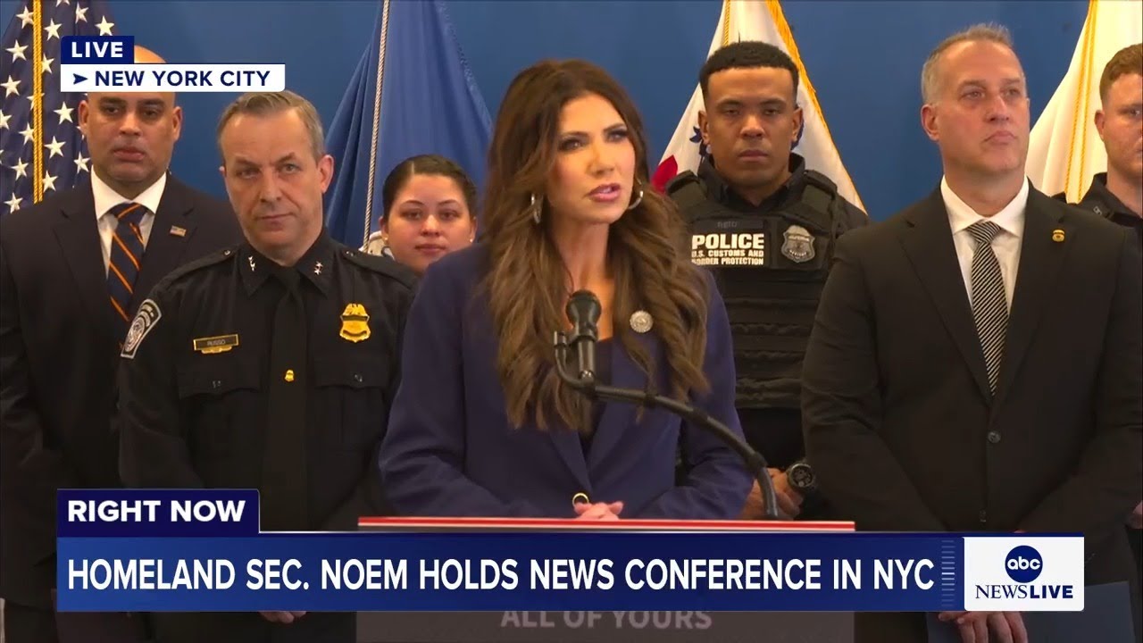 LIVE: Secretary Noem holds news conference in New York City