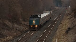 [4K] Afternoon at Lovekin Bridge | CN & VIA Trains | 4/13/22