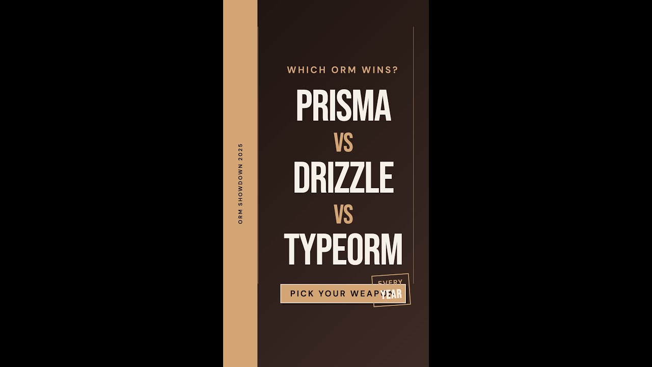 Prisma vs Drizzle vs TypeORM: Which ORM Wins? #Shorts - YouTube