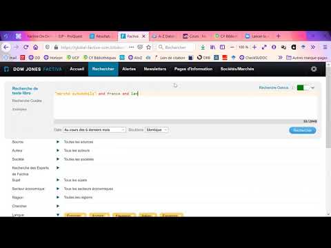 Factiva : recherche et exploitation des résultats