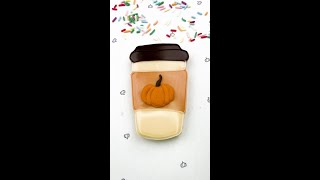 Pumpkin Spice Latte Decorated Cookie! ☕ #cookiedecorating #shorts